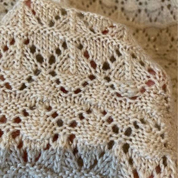 Off the shoulder cream shimmery Sweater small. - Picture 3 of 5